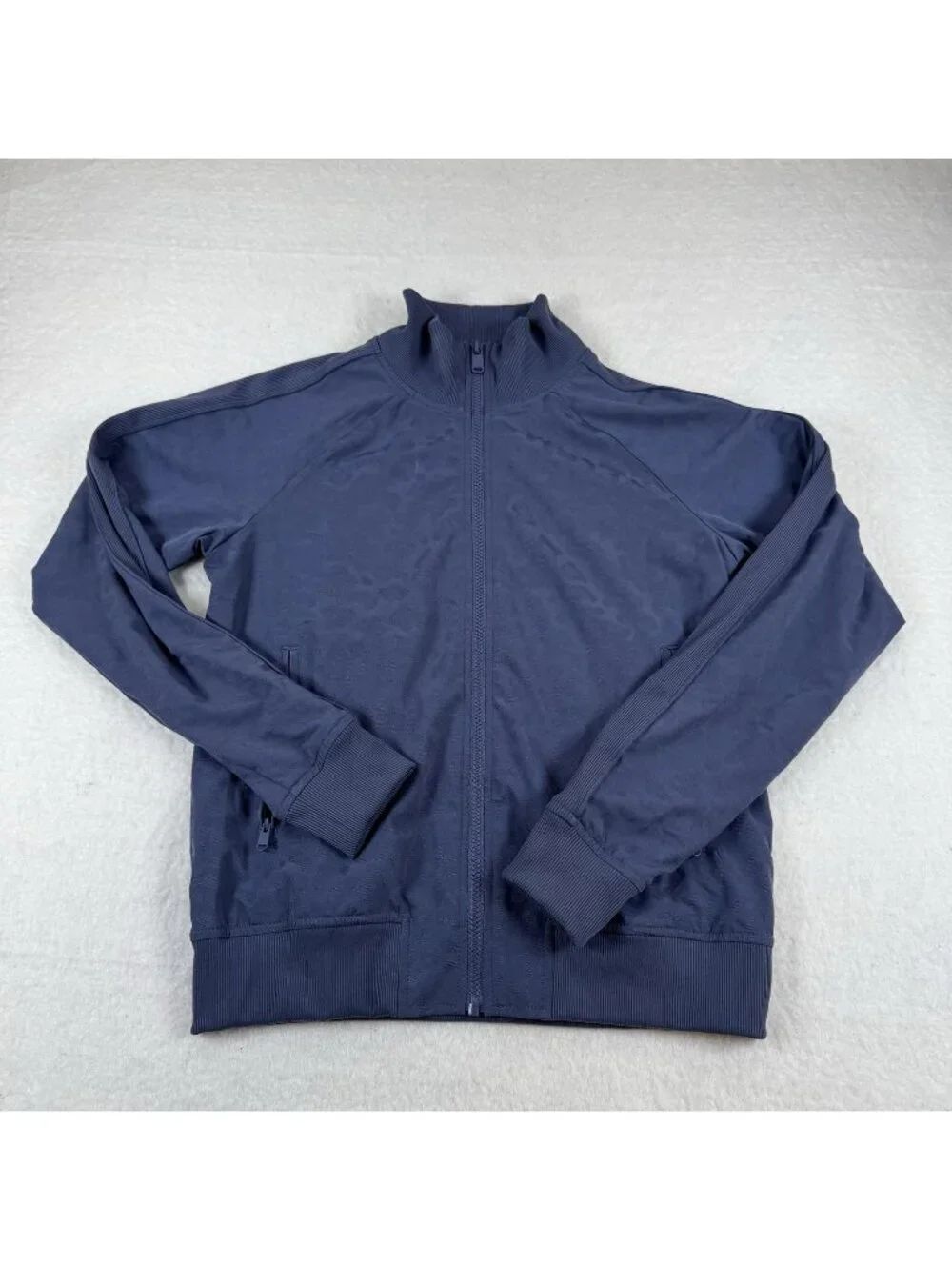 Athleta Jacket Womens Size XS Blue Camo Full Zip Track Knit Athletic Running